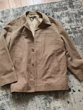 George Men's Brown Lightweight Button-Up Shirt Jacket. Medium Size Tag But Large